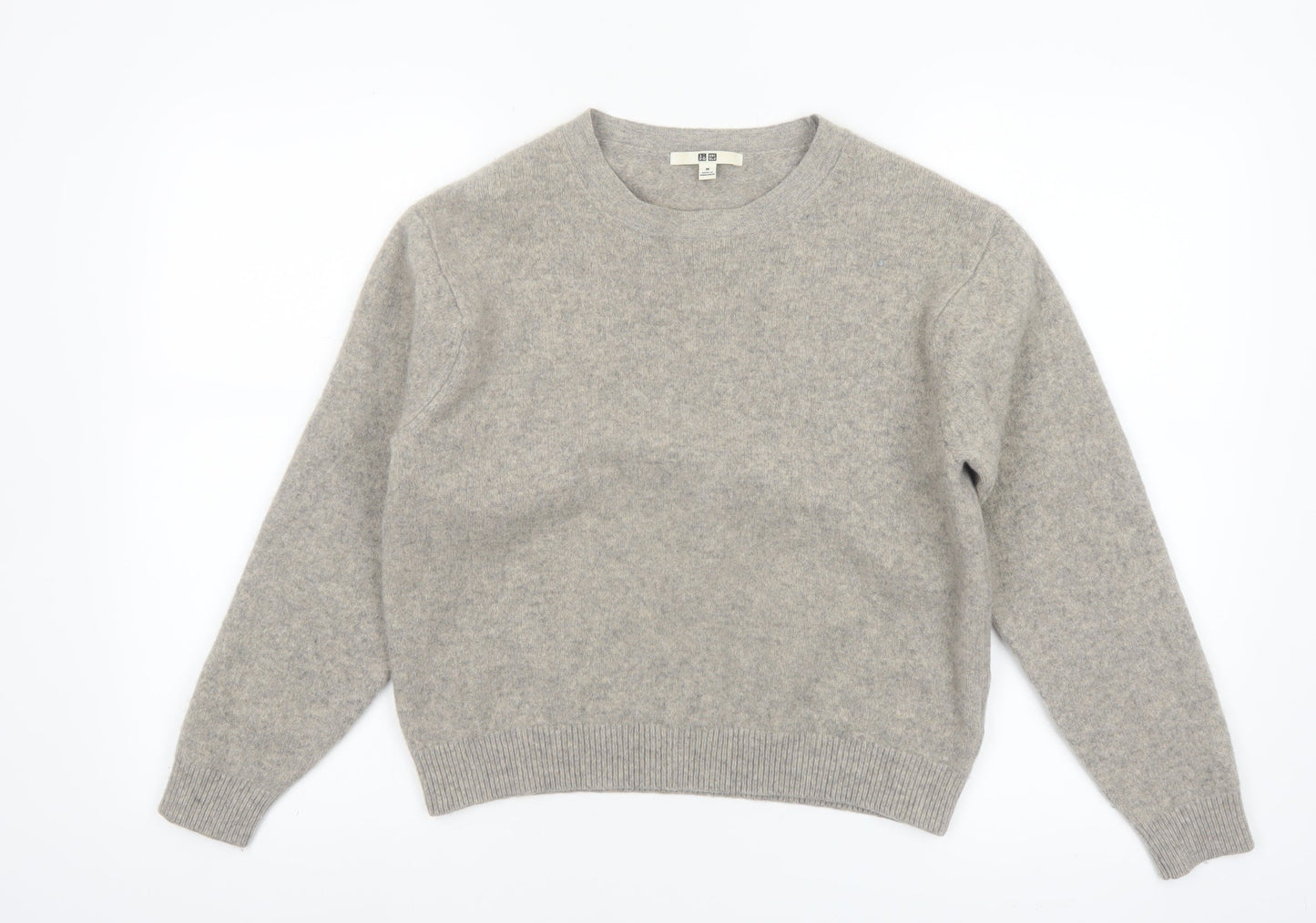 Uniqlo Women Grey Wool Crew Neck Pullover Jumper M