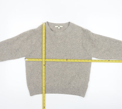 Uniqlo Women Grey Wool Crew Neck Pullover Jumper M