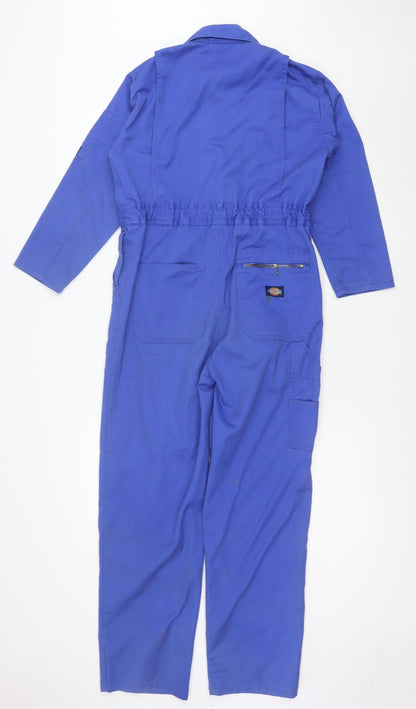 Dickies Men's Blue Redhawk Workwear Coveralls L Twill Zip Pockets