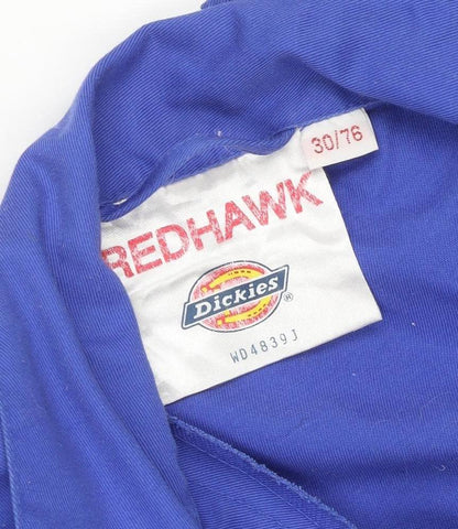 Dickies Men's Blue Redhawk Workwear Coveralls L Twill Zip Pockets