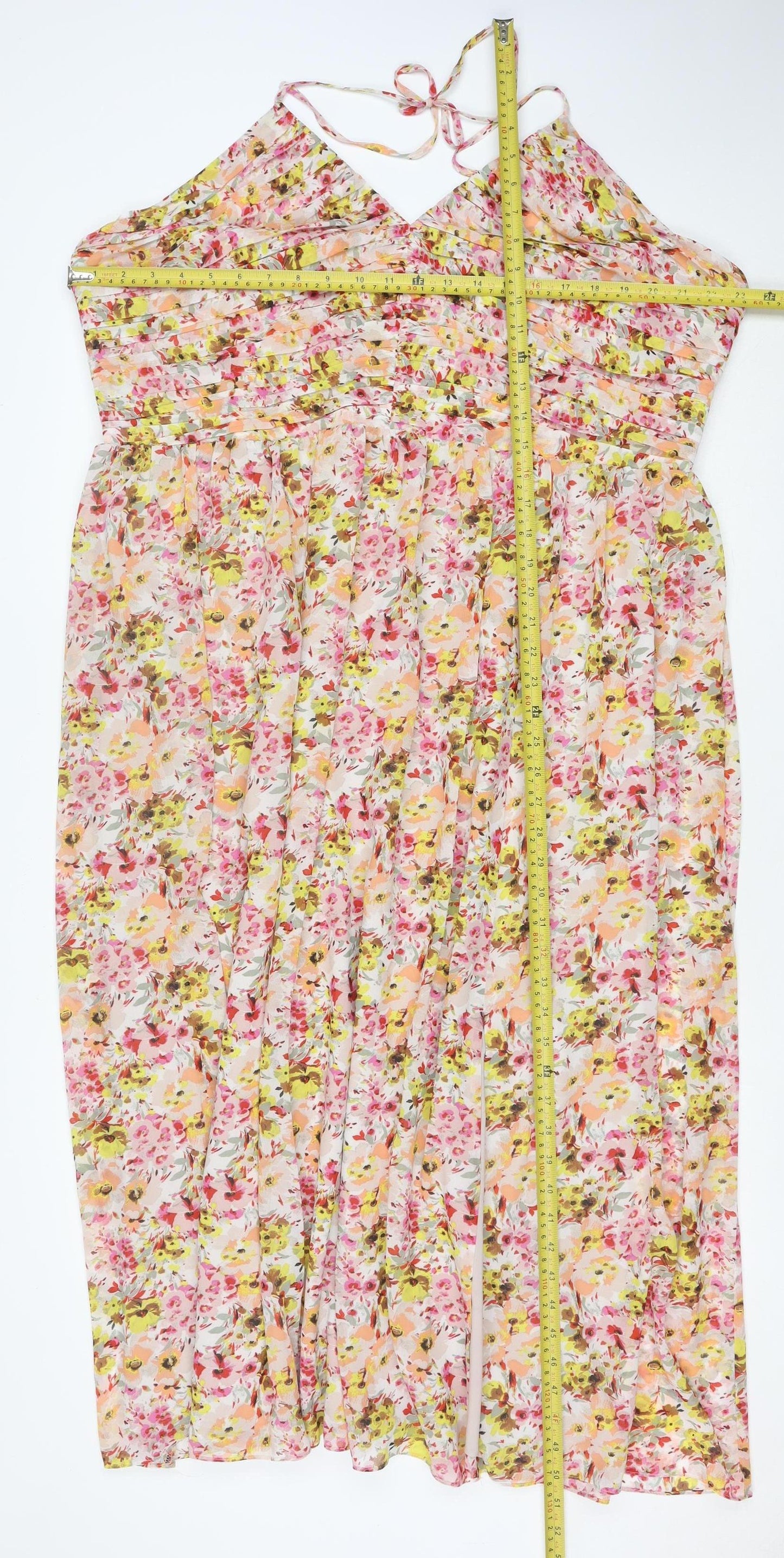 Marks and Spencer Women's Multicoloured Floral Halter Maxi Dress Size 22
