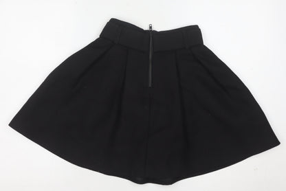 The Kooples Women's Black Skater Skirt Size 6 High Waist Zip
