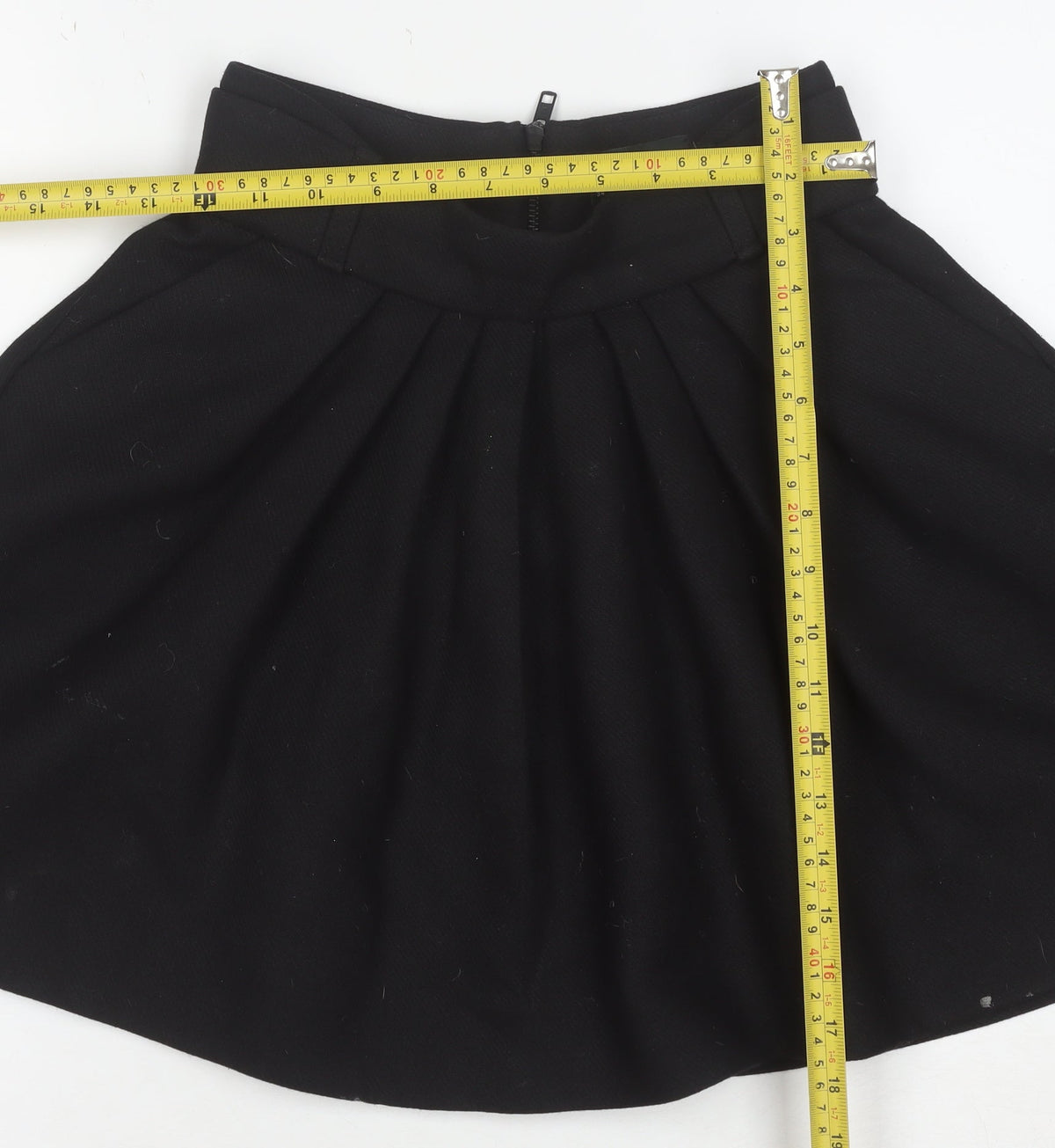 The Kooples Women's Black Skater Skirt Size 6 High Waist Zip