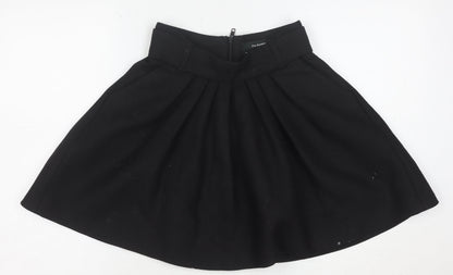 The Kooples Women's Black Skater Skirt Size 6 High Waist Zip