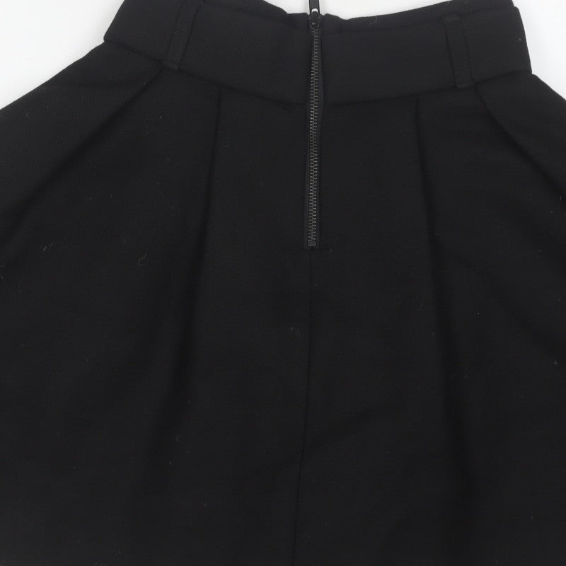 The Kooples Women's Black Skater Skirt Size 6 High Waist Zip