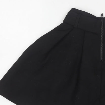 The Kooples Women's Black Skater Skirt Size 6 High Waist Zip