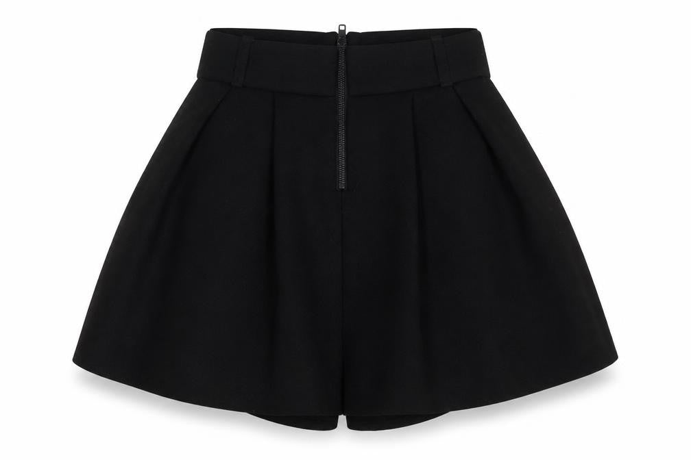 The Kooples Women's Black Skater Skirt Size 6 High Waist Zip