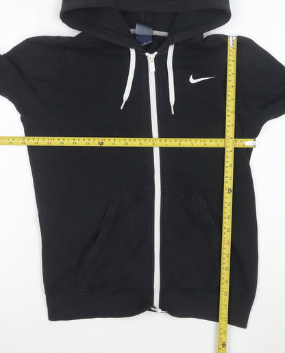Nike Women’s Black Full Zip Hoodie Size S Relaxed Fit Cotton Blend
