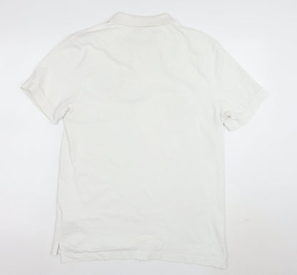 Kenzo Men's White Cotton Logo Polo Shirt Size M