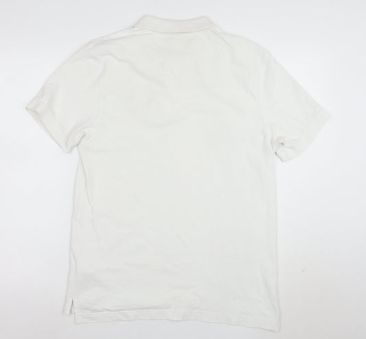 Kenzo Men's White Cotton Logo Polo Shirt Size M