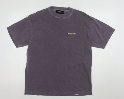 Represent Men's Purple Graphic Cotton T-Shirt Size S