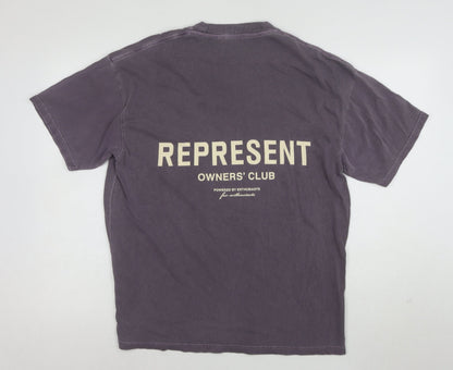 Represent Men's Purple Graphic Cotton T-Shirt Size S