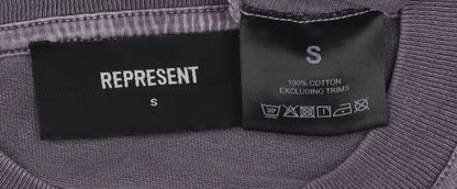 Represent Men's Purple Graphic Cotton T-Shirt Size S