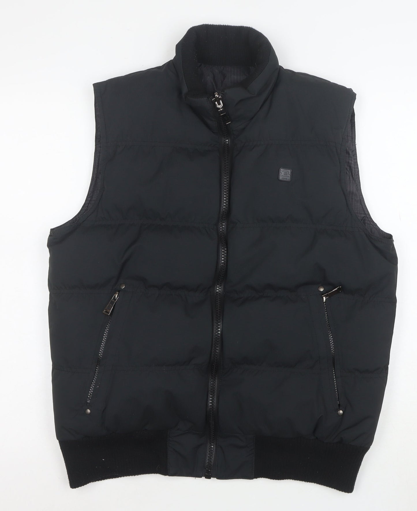 Finest Urban OBJ Men's Black Puffer Waistcoat Gilet M Polyester Zip