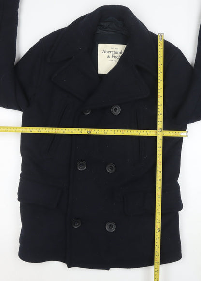 Abercrombie & Fitch Men's Black Wool Pea Coat Size M