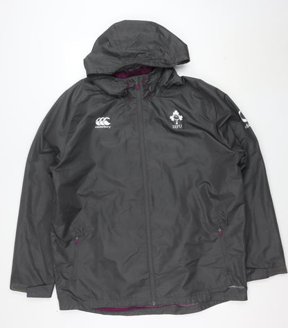 Canterbury Men’s Grey 2XL Waterproof Hooded Rugby Jacket IRFU