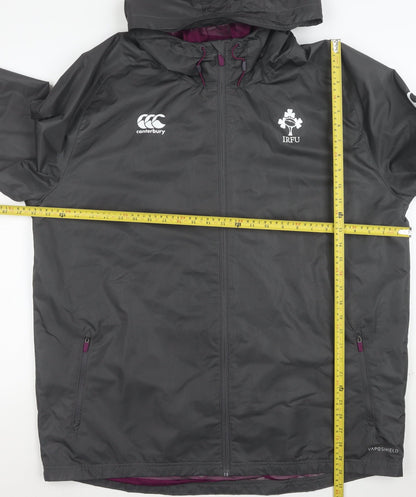 Canterbury Men’s Grey 2XL Waterproof Hooded Rugby Jacket IRFU