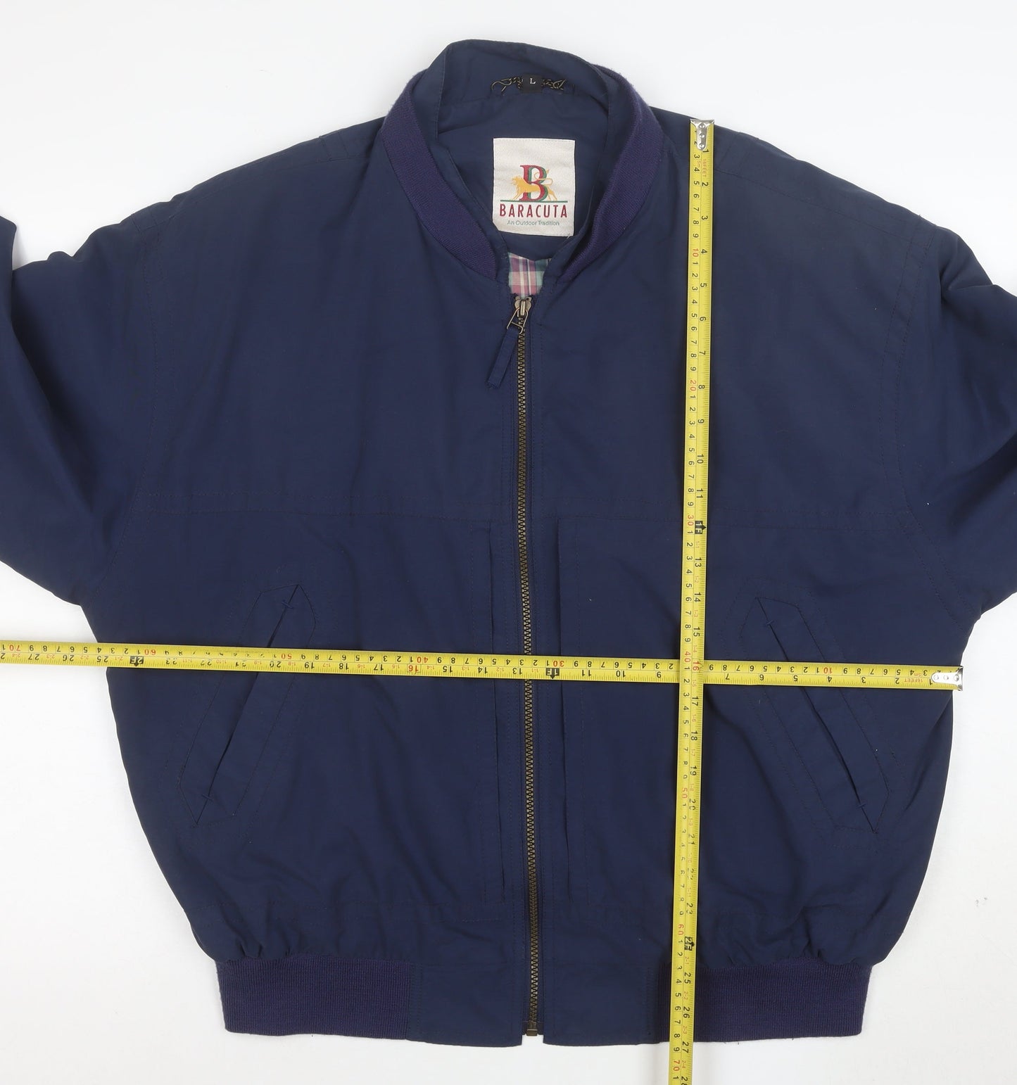 Baracuta Men's Blue L Bomber Jacket Classic Retro Full Zip