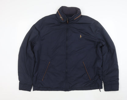 Ralph Lauren Men's Blue L Bomber Jacket Full Zip Classic Style