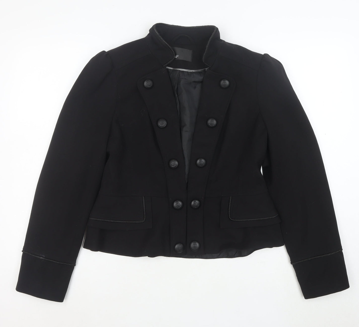 F&F Women Black Size 16 Double-Breasted Blazer Jacket