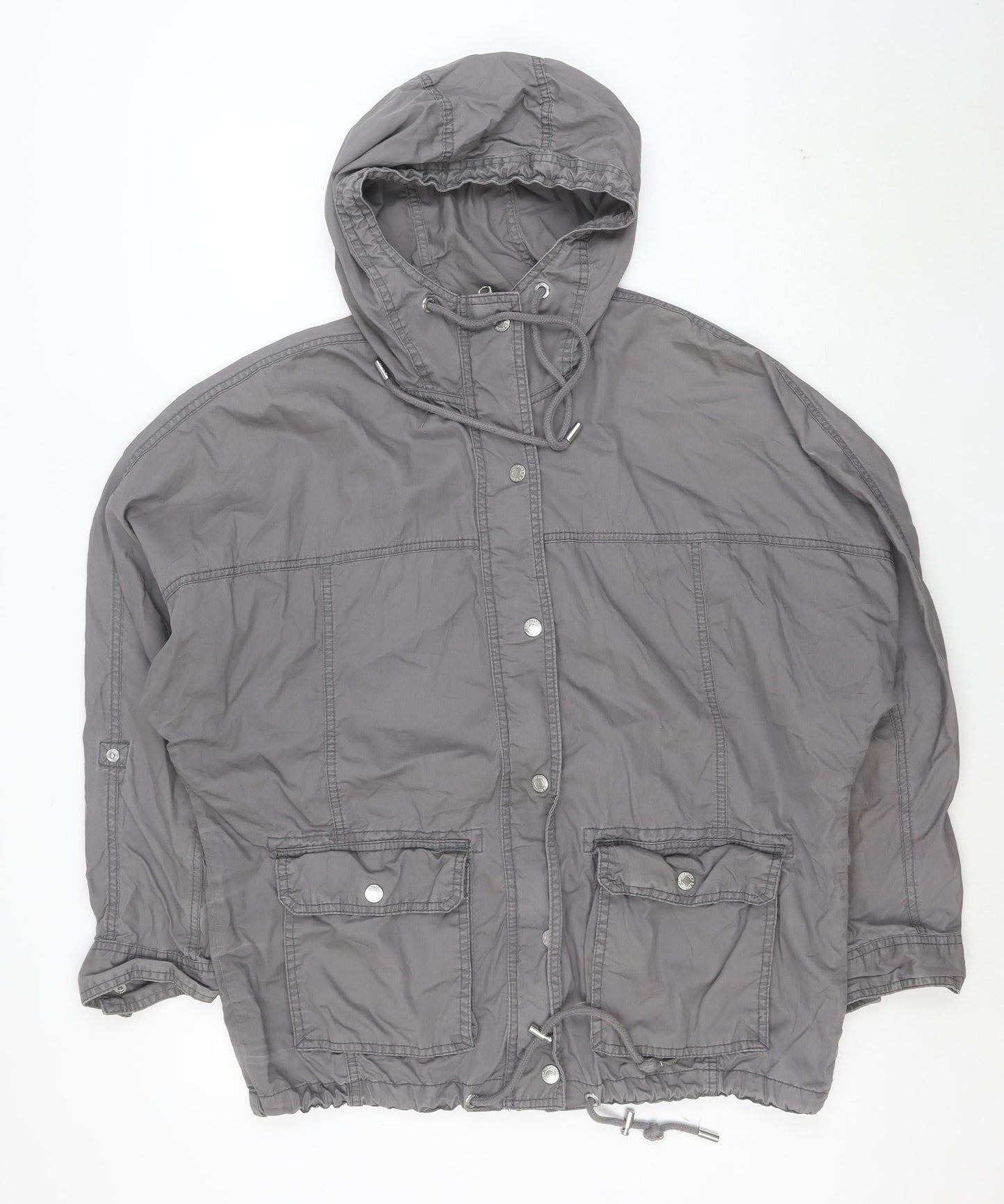 Abercrombie & Fitch Women's Grey Cotton Hooded Anorak Jacket Size S