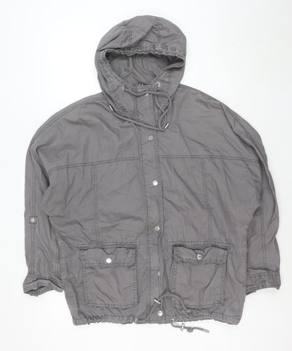 Abercrombie & Fitch Women's Grey Cotton Hooded Anorak Jacket Size S