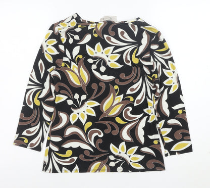 CC Women’s Multicoloured Floral 3/4 Sleeve V-Neck Tunic Blouse Size S