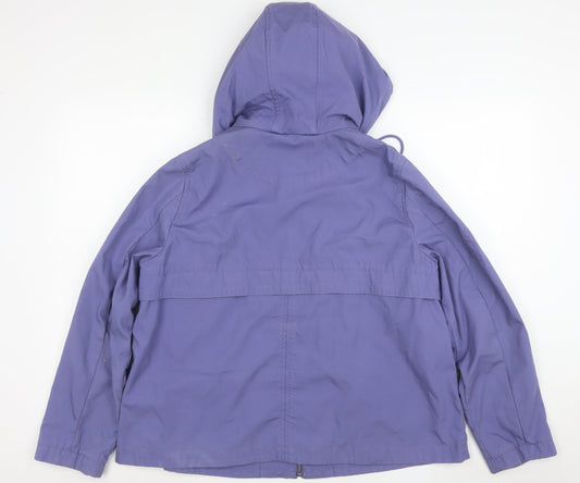 Marks and Spencer Per Una Women Purple Hooded Anorak Jacket Size 16