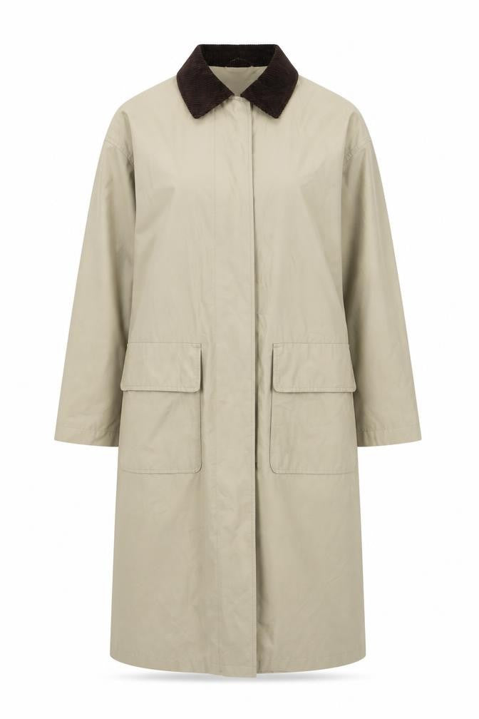 ASOS DESIGN Womens Beige Long Rain Coat UK 10 Classic Style