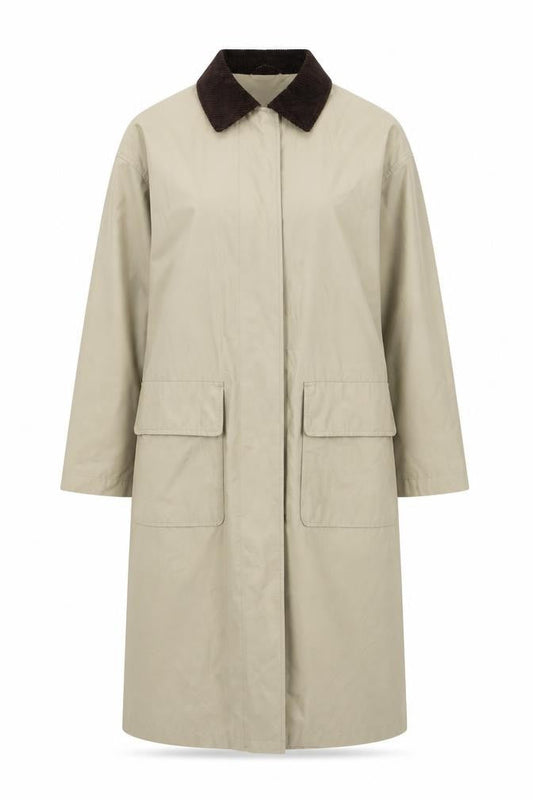 ASOS DESIGN Womens Beige Long Rain Coat UK 10 Classic Style