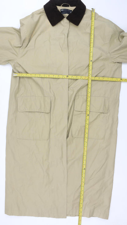ASOS DESIGN Womens Beige Long Rain Coat UK 10 Classic Style