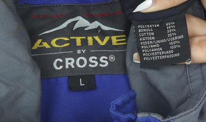 Active Cross Men's Blue L Waterproof Hooded Parka Jacket