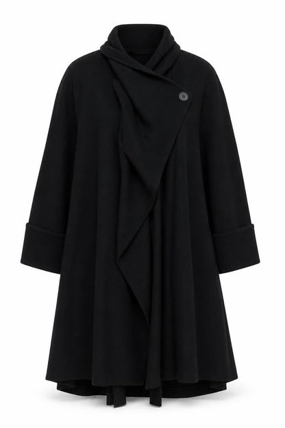Précis Women’s Black Wool Blend Mid-Length Belted Coat M