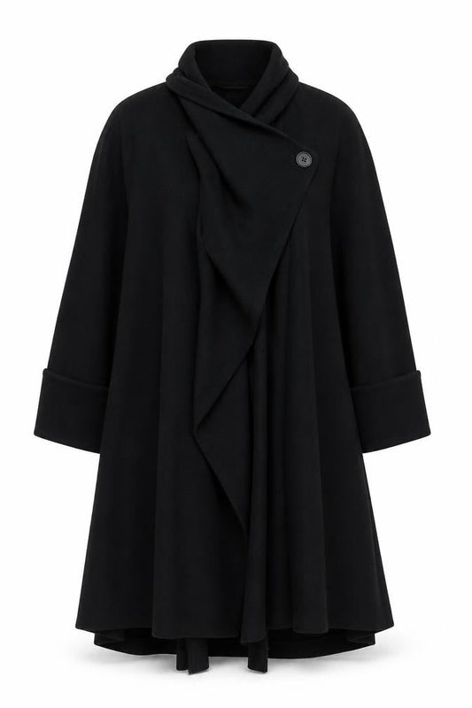Précis Women’s Black Wool Blend Mid-Length Belted Coat M