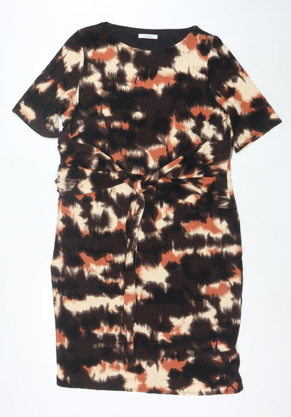 Marks and Spencer Women’s Brown Tie Dye Ruched Bodycon Dress Size 20
