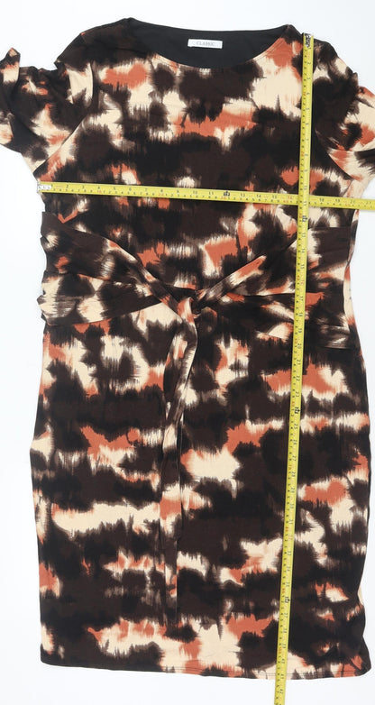 Marks and Spencer Women’s Brown Tie Dye Ruched Bodycon Dress Size 20