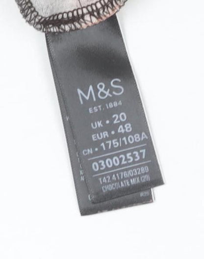 Marks and Spencer Women’s Brown Tie Dye Ruched Bodycon Dress Size 20