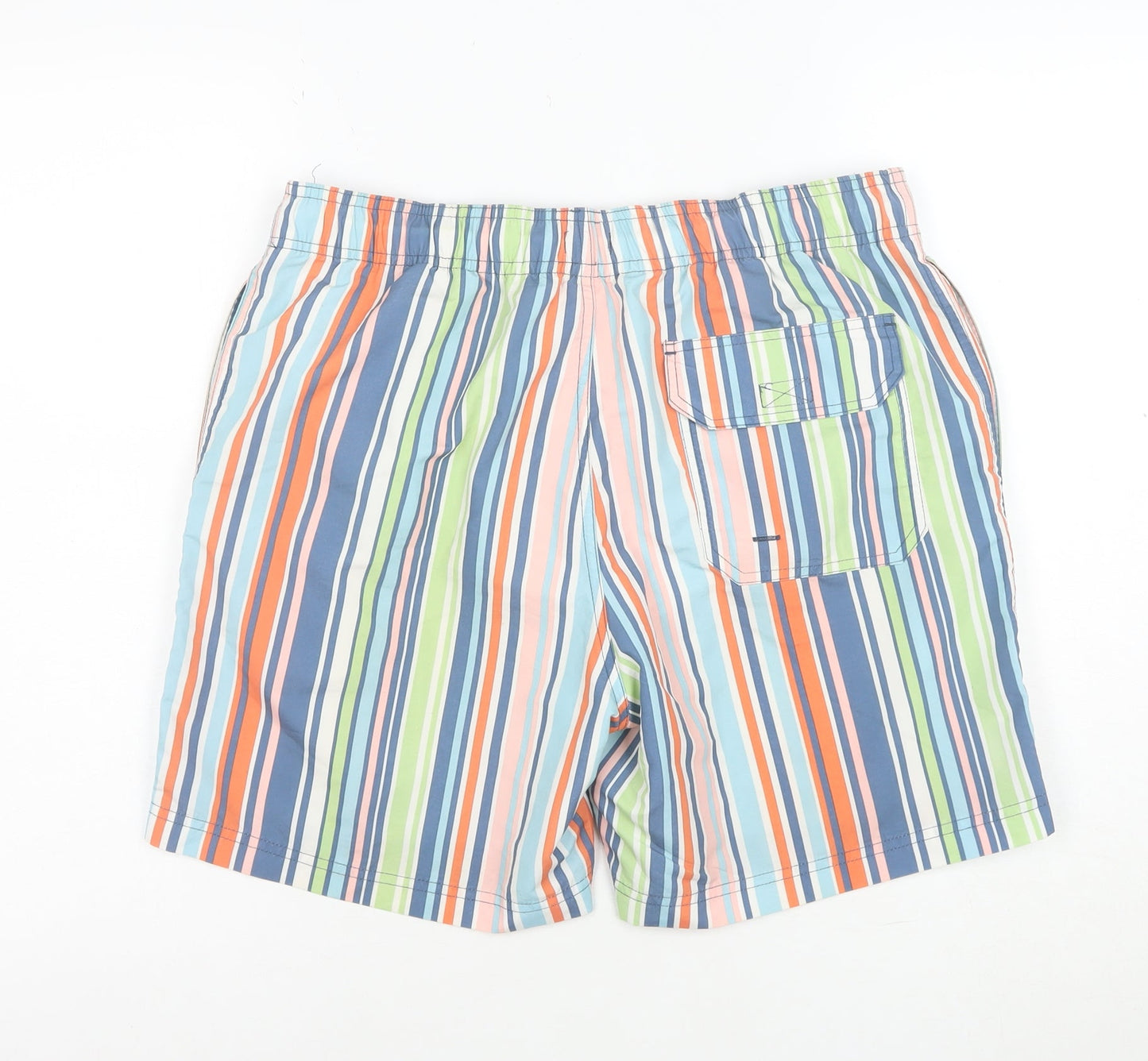 Howick Men's Multicoloured Striped Swim Shorts M Quick Dry Polyester