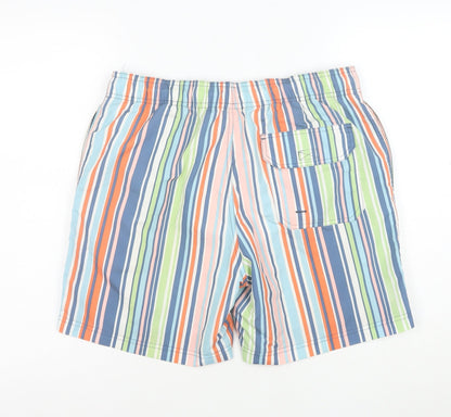 Howick Men's Multicoloured Striped Swim Shorts M Quick Dry Polyester