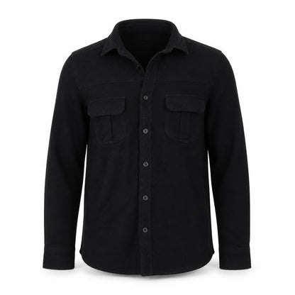 Route 66 Men's Black Cotton Long Sleeve Button-Up Shirt S