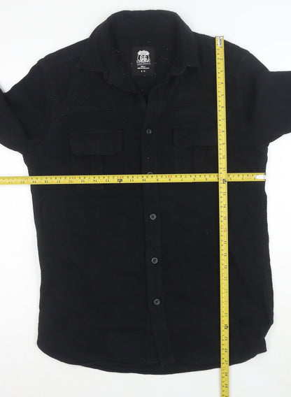 Route 66 Men's Black Cotton Long Sleeve Button-Up Shirt S