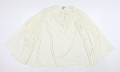 ASOS Women’s Ivory Chiffon Long Sleeve Boho Peasant Blouse Size 4