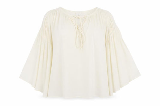 ASOS Women’s Ivory Chiffon Long Sleeve Boho Peasant Blouse Size 4