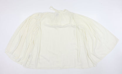 ASOS Women’s Ivory Chiffon Long Sleeve Boho Peasant Blouse Size 4