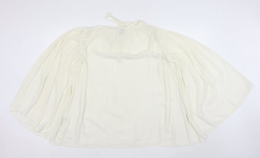 ASOS Women’s Ivory Chiffon Long Sleeve Boho Peasant Blouse Size 4