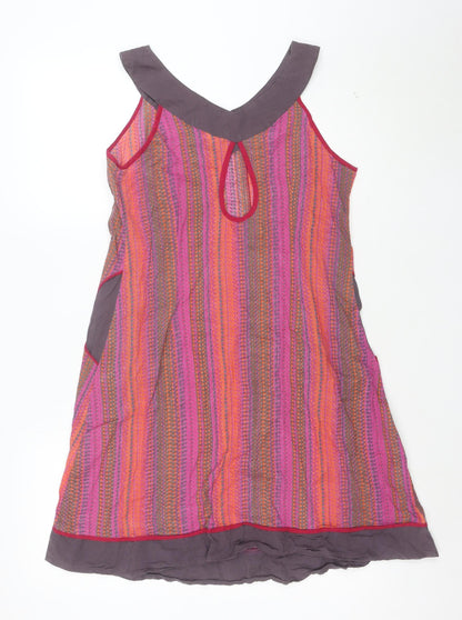 Mangalagiri Women’s Multicoloured A-Line Sleeveless Cotton Dress M