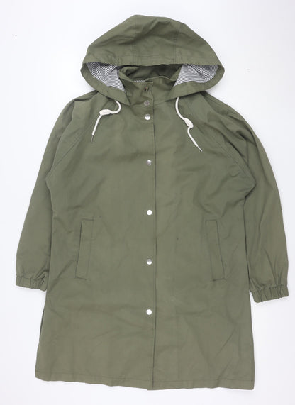 Zara Women’s Green XS Hooded Snap Front Rain Coat