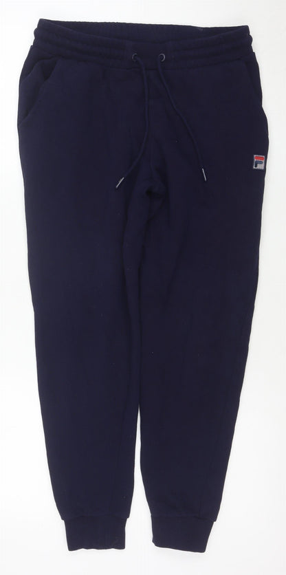 FILA Womens Blue Jogger Sweatpants S Regular Fit Cotton Blend