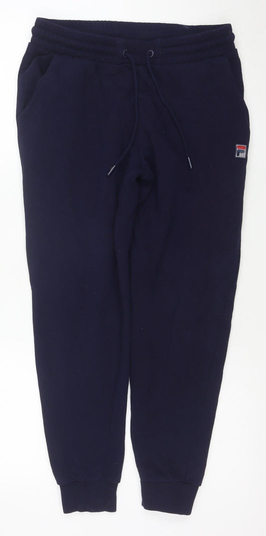 FILA Womens Blue Jogger Sweatpants S Regular Fit Cotton Blend