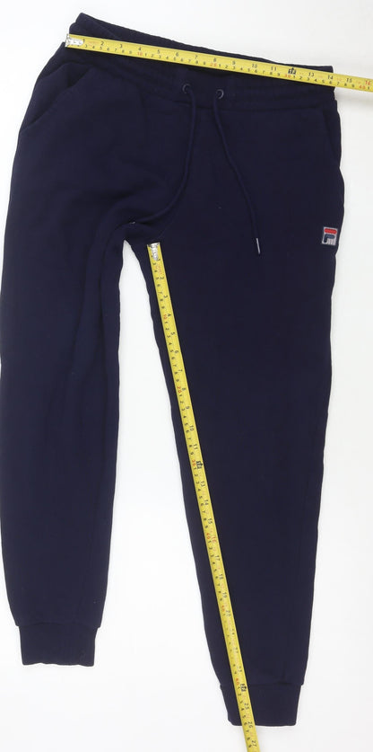 FILA Womens Blue Jogger Sweatpants S Regular Fit Cotton Blend